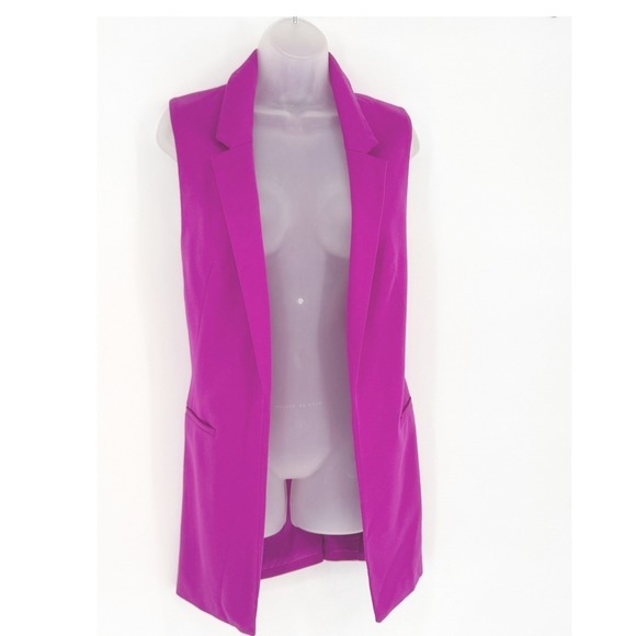 The Limited Magenta Purple Sleeveless Longline Blazer Vest M Preppy 91-24-01 - Picture 14 of 14